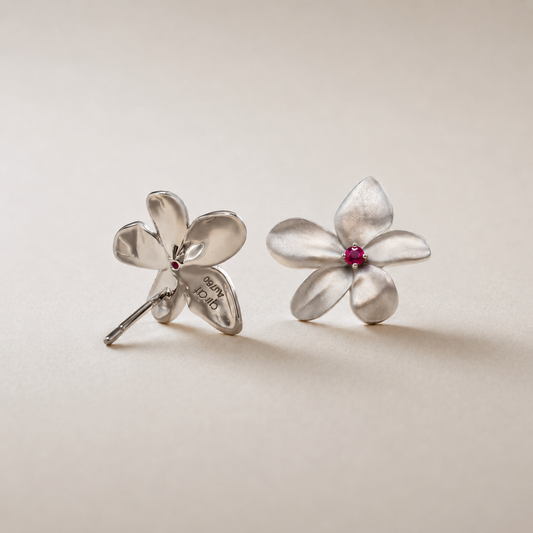 Statement Jasmine Earrings Blanc